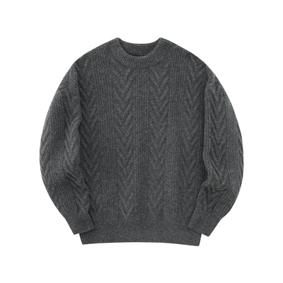 NANS 캐시미어 블랜드 케이블 스웨터 (4 컬러)