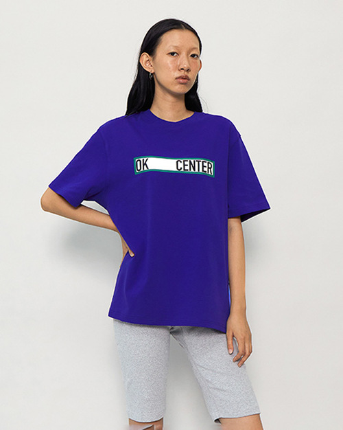OKCENTER 박스로고 티셔츠 (블루 퍼플)