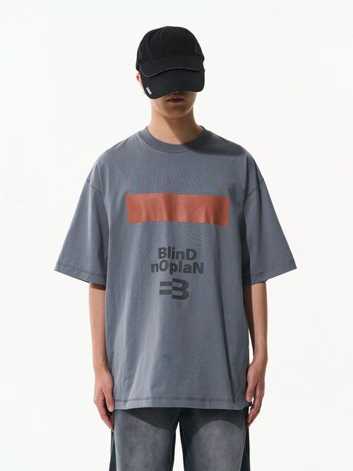 BLINDNOPLAN 루즈핏 레터링 프린팅 티셔츠 (4 컬러)