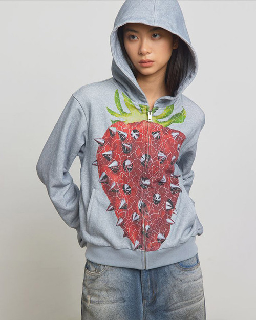 CONP Punk Strawberries Hoodie (그레이 블루)