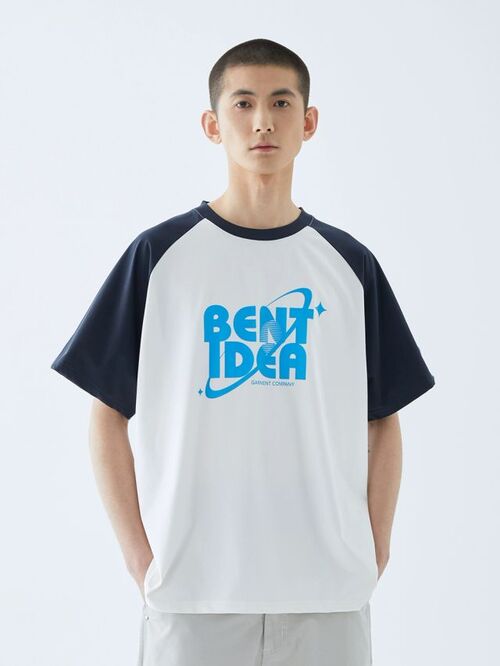 BENTIDEA 컬러블록 그래픽 로고 티셔츠 (2 컬러)