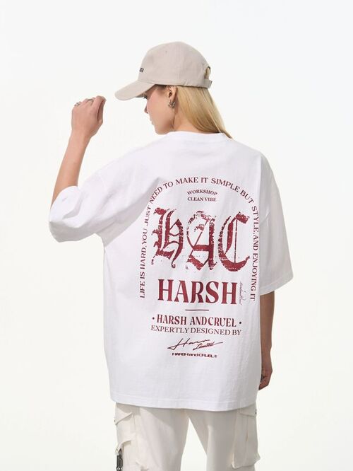 HARSHandCRUEL 빈티지 레터링 티셔츠 (3 컬러)